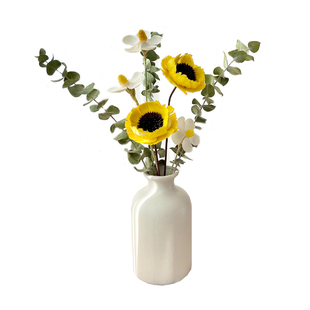 玫瑰尤加利叶勿忘我干花花束装饰摆件永生花客厅摆设真花风干天然