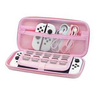 任天堂SWITCH OLED 樱花粉色收纳包主机lite保护包女钢化膜摇杆帽