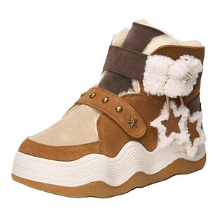 JM快乐玛丽雪地靴女2024冬季新款厚底保暖防滑加绒加厚抗寒棉鞋女