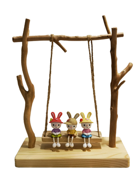 小树枝秋千实木桌面玩具