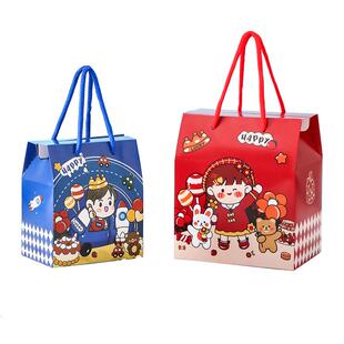 61儿童节宝宝喜糖礼盒小孩满月生日回礼幼儿园礼物手提包装空盒