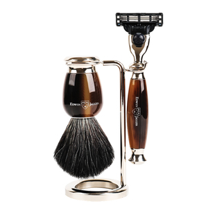 官方授权 英国edwin jagger手动剃须刮胡刀套装牛角棕男士礼物