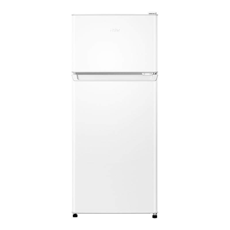 海尔118L一级能效白色小冰箱家用小型双开门迷你租房公寓冷藏冷冻