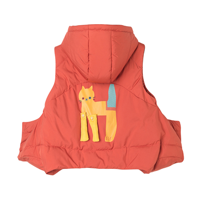 女童连帽马甲棉服2025新款背心厚