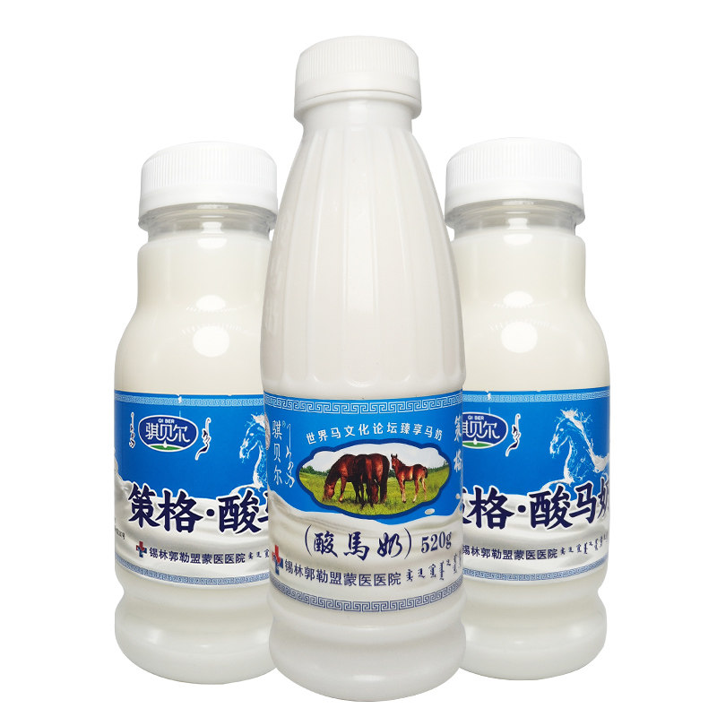 酸马奶瓶装马奶饮品生马奶乳酸奶制品低温冷藏内蒙古策格酸马奶