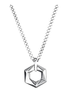 EBYG古巴链六边形吊坠钛钢项链男款男士潮流高级感男生锁骨链配饰