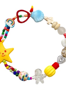 彩色多巴胺童趣星星串珠手链女款甜美可爱手串夏日女生闺蜜配饰潮