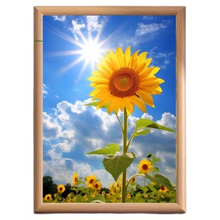向日葵相框摆台客厅装饰画卧室床头挂画新中式向阳而生字画摆件