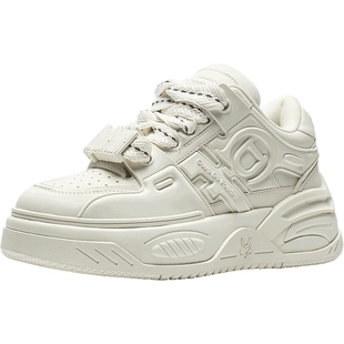 蒋依依明星同款情侣CDF月球鞋女鞋真皮厚底松糕鞋板鞋休闲小白鞋