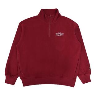 匡威Converse新年款马年起飞系列男女红色半拉链卫衣套头衫UCJ392