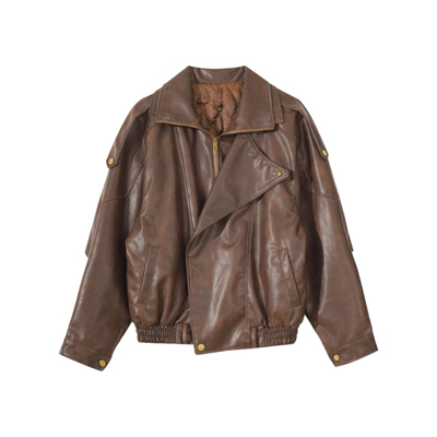 Hualun痞帅秋冬皮衣外套男