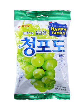 乐天韩国进口儿童水果硬糖青葡萄