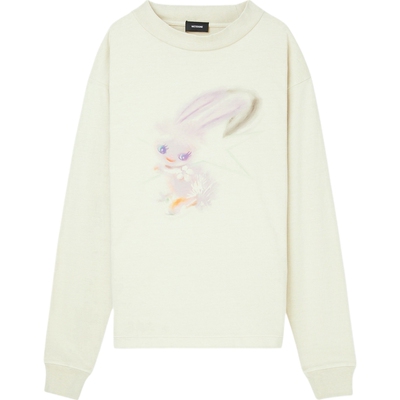 we11done 春夏男女同款兔子印花长袖T恤