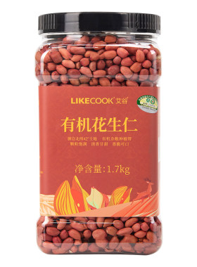 艾谷有机花生仁1.7kg大方罐好抓