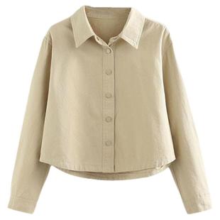 新款牛仔时尚外套女士短款纯棉遮肉衬衣韩版宽松百搭衬衫夹克上衣