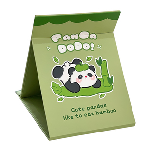 可爱熊猫折叠化妆镜便携学生宿舍桌面台式家用梳妆台可立小镜子女