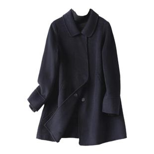 双面羊毛大衣女常规藏青显瘦气质春秋2026新款轻奢小个子毛呢外套