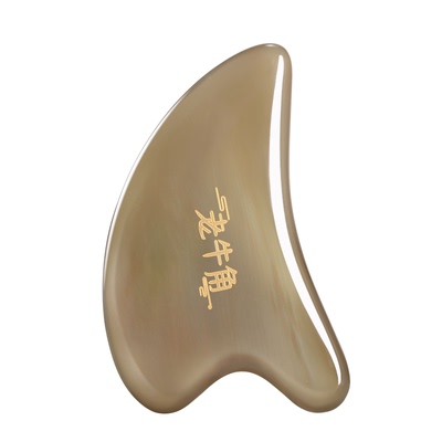 【20年老角料】白水牛角刮痧板