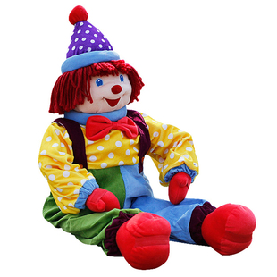 包邮儿童宝贝毛绒玩具公仔灯芯绒小丑玩偶幼儿早教安抚娃娃生日礼