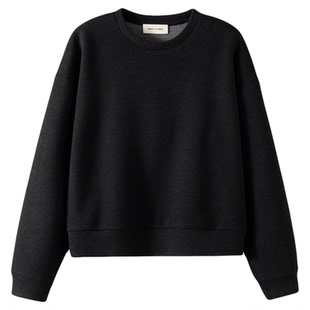 FANLE STUDIOS重磅加厚羊毛ROW风针织圆领卫衣弧形八分卫裤套装