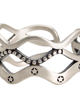 原创复古多层百搭休闲风银戒指