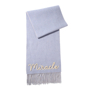 CACUSS纯羊毛围巾女冬季新款双面撞色流苏围脖保暖防寒披肩礼盒装