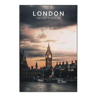 英国纽约建筑挂画客厅餐厅伦敦桥大笨钟装饰画高级会所房间壁画