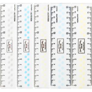 日本KOKUYO国誉尺子套装多功能透明量角器三角尺塑料直尺15cm测量波浪尺套尺三角板学生文具小猪佩奇