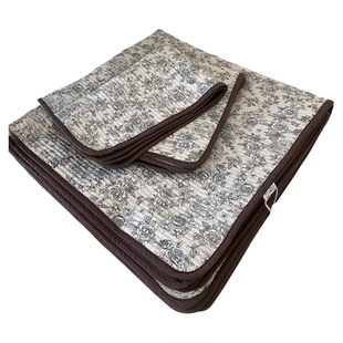 大鹅全棉床盖枕套三件套可机洗夹棉加厚双面纯棉防滑榻榻米大床单