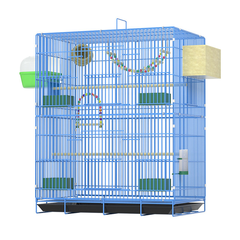 新型鹦鹉型繁殖箱新款生态鸟笼双层防溅洒虎皮玄凤笼牡丹豪华别墅
