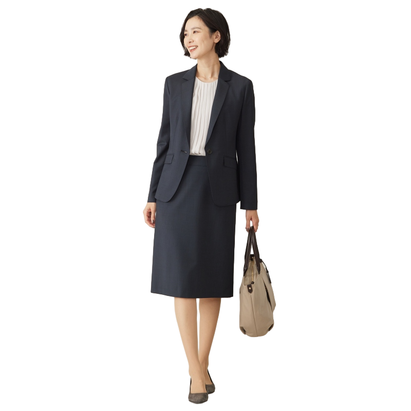 J.PRESS 时尚商务通勤羊毛混纺平驳领夹克冬季女士修身职业正装西