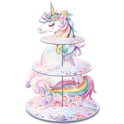 儿童生日独角兽主题派对蛋糕架