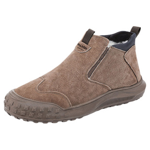 木林森老人鞋男冬季加绒雪地靴防滑中老年健步鞋爸爸东北运动棉鞋