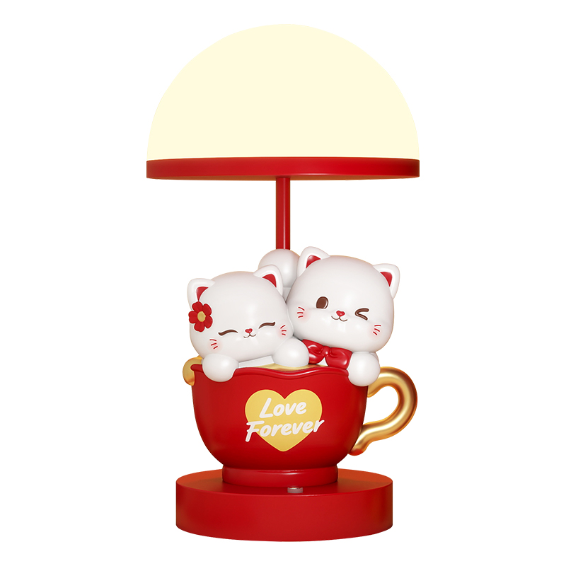 一辈子猫猫情侣台灯摆件新婚礼物结婚订婚送新人新娘实用喜庆布置