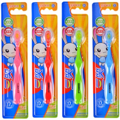 三笑儿童牙刷中软毛2岁以上小头