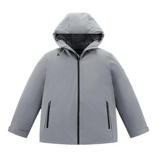 太平鸟男装 休闲羽绒服时尚羽绒冬季经典字母印花连帽纯色羽绒服