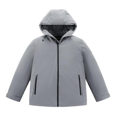 太平鸟男装 休闲羽绒服时尚羽绒冬季经典字母印花连帽纯色羽绒服