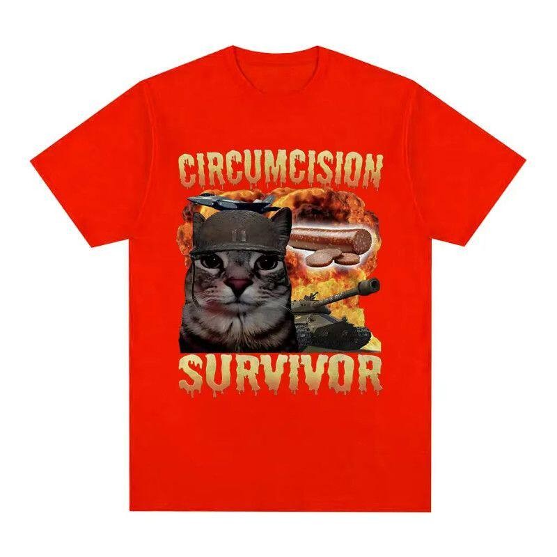 Funny Cat T-shirt欧美趣味搞笑卡通猫咪潮流休闲圆领短袖T恤男女