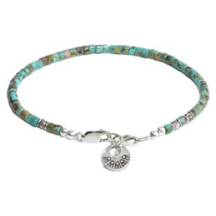 RONINMADE复古小众设计感阿马拉绿松手链情侣礼物纯银饰中古手镯