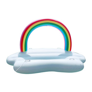 ins最时髦单品水上充气彩虹浮床 充气游泳圈拍照道具可承载2-4人
