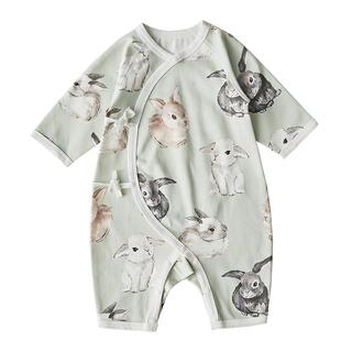 Oak Family婴儿连体衣婴幼儿春秋纯棉百天宝宝新生儿衣服满月爬服