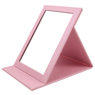 精致PU皮革台式化妆梳妆镜便携随身折叠镜子特大号珠宝店眼镜店用