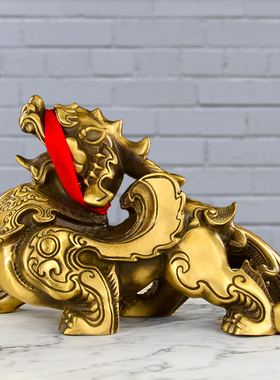 铜貔貅摆件大小号公母一对天禄皮丘霸王貔家居办公室桌装饰品纯