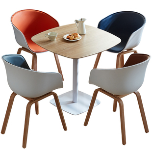 简约谈判洽谈会客桌椅组合套装休闲创意网红接待小圆桌奶茶甜品店