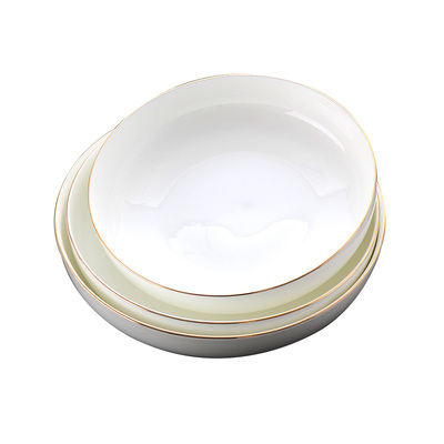 金边单个家用骨瓷8寸欧式盘子