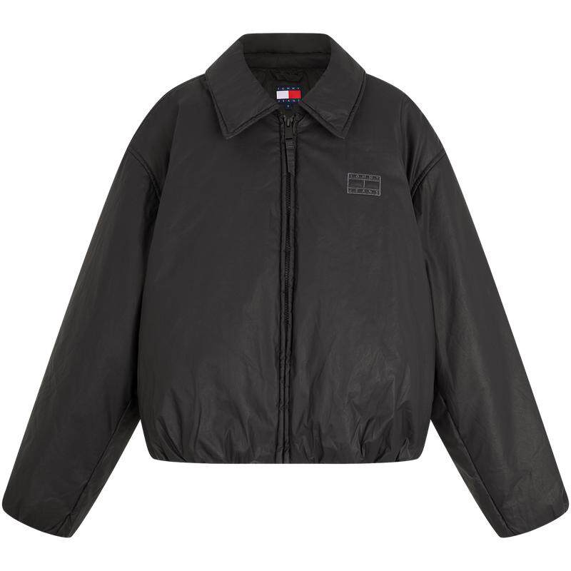 Tommy女装拉链翻领宽松棉服夹克