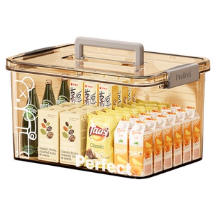 手提透明收纳盒玩具书本收纳箱加厚零食储物盒密封杂物盒子整理箱