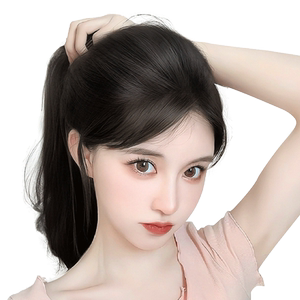 小七艾丝专卖店胎毛八字刘海假发女片头顶全真人发自然前额鬓角无痕发际线假刘海