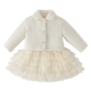 女童冬季连衣裙大童加绒裙子套装宝宝甜美两件套2026新款宝宝冬装