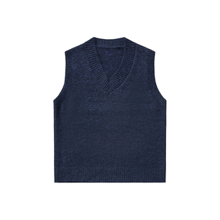 秋冬季新款叠穿小马甲针织背心男士休闲宽松v领内搭无袖坎肩上衣